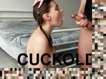 Cuckold Watches His GF Get Fucked By His Friend And Oral Creampied