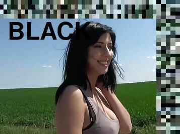 Black haired bimbo Sherry Vine gets pounded outdoors