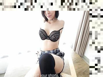 kurus, latina, casting-pemilihan-pemain, stocking-stockings, sudut-pandang, meksiko, berambut-cokelat, payudara-kecil