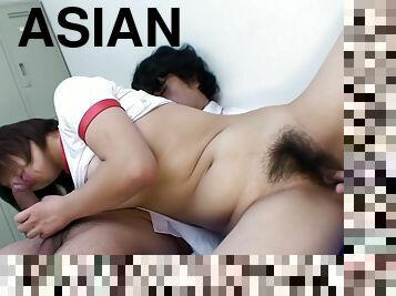 asia, payudara-besar, berambut, blowjob-seks-dengan-mengisap-penis, cumshot-keluarnya-sperma, remaja, jepang, berhubungan-dengan-wajah, pisang