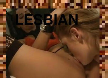 Stunning teen gal performing in lesbian porn video