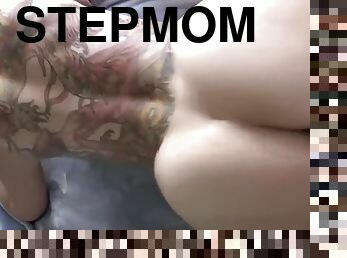 Stepmom with huge Tits teaches her son sex makes Blowjob and swallows sperm
