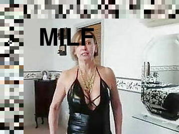 amatör, mogen, milf, underkläder, latex