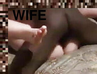 Hubby encouraging his wife fucking black cock