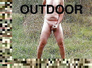 Man masturbating outdoor