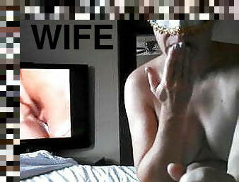 Hotwife Sucks Me Off While We Watch Bi 3some Porn
