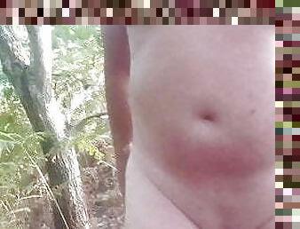 Naked walk in the woods.