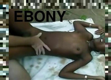 Cute ebony young tart in interracial sex scene