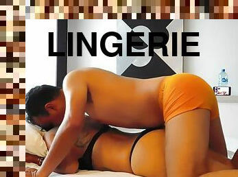 lingerie, par-voie-orale, hôtel, talons-hauts