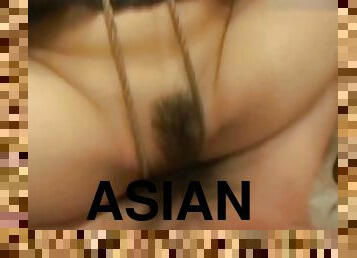 Bound asian hottie fucked hard and fast