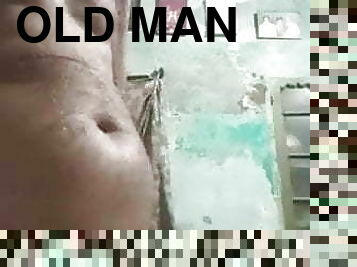 Old man big cock masturbation