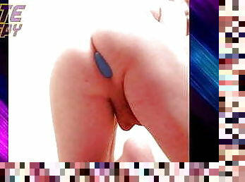 Blue Buttplug and Black Dildo Up My Tight Cute Ass