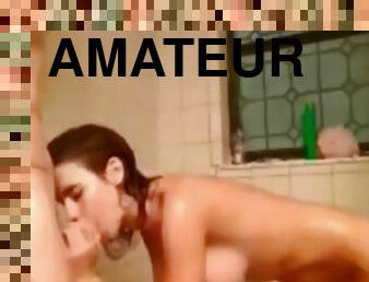 Amateur college teen fucked in shower