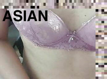 Asian CD Stephy in skorts and purple lingerie2