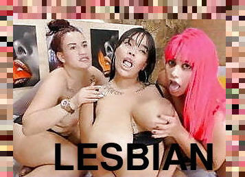 Latina Roxy&#039;s lesbian friends like playing with huge tits