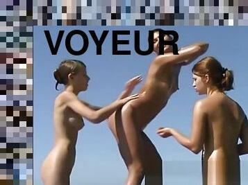 Perfect Body Teens Nudism Sunbath At The Beach Voyeur