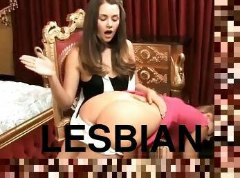 Wicked Lesbian Strapon Spanking