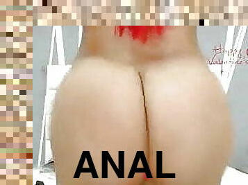 pantat, besar-huge, mastubasi, anal, mainan, barang-rampasan, berambut-merah, alat-mainan-seks, cowgirl-posisi-sex-wanita-di-atas-pria