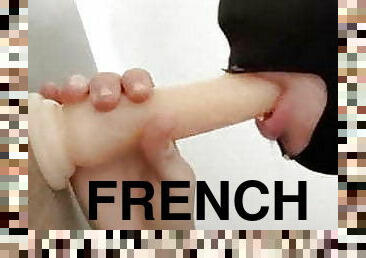 Slutty Sexy Loose Bussy French Twink Deepthroating A Dildo!