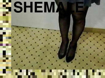 strømpebukse, shemale, slave, strømper-stockings, undertøy