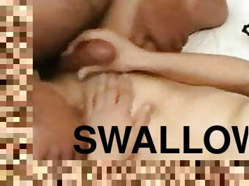 cumshot-keluarnya-sperma, handjob-seks-dengan-tangan-wanita-pada-penis-laki-laki, menelan, sperma