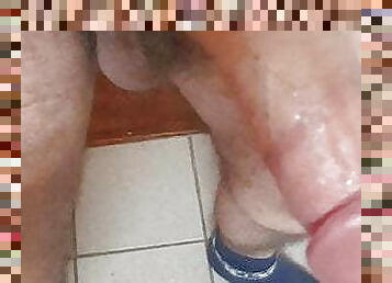 Very Hairy cock handjob