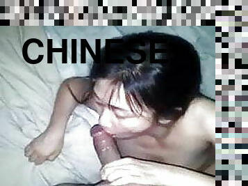 Chinese busty girl does great blowjob and doggy