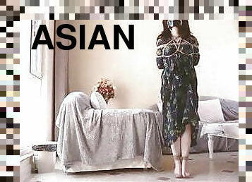 asiatisk, bdsm, bunden, gagging, bondage