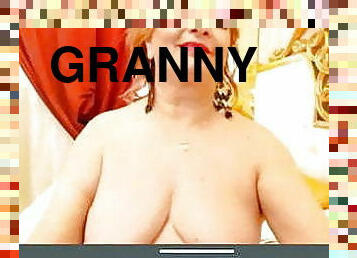 Granny with a hypnotic little pussy and saggy tits 