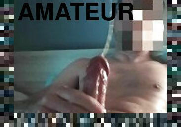 svær, amatør, cumshot, homofil, handjob, cum, sperm, massiv, alene, twink