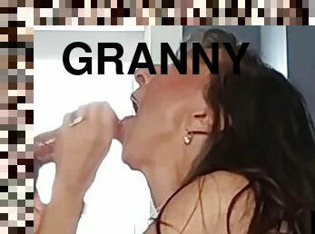 Hot Granny Milks A Big Fat Cock