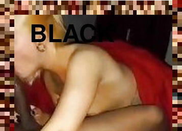 White girl wakes black man with head