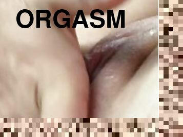 orgasme, fisse-pussy, sprøjte, amatør, fingering, våd