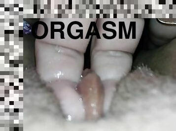Teen fingering soaking wet pussy and clit until pulsating orgasms!