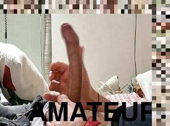 masturbation, amateur, ejaculation-sur-le-corps, énorme-bite, branlette, point-de-vue, ejaculation, italien, solo, bite