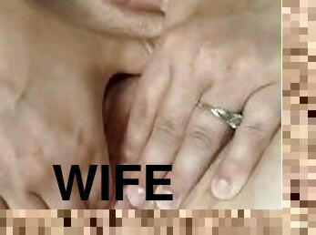 Wife fingering while husband films