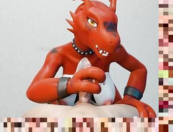 Guilmon Blowjob For Master