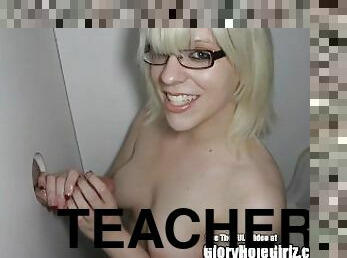 Akward Teacher Sucks Cocks In Glory Hole