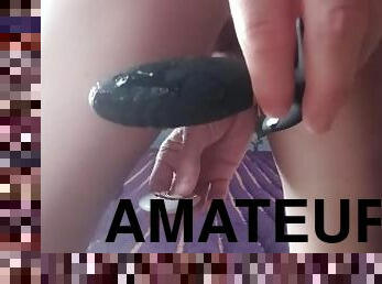 masturbación, amateur, anal, adolescente, consolador, a-solas