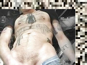 DIRTY TATTOO WHITE TRASH PUNK BEERMUNKIE CUMMING HARD CLOSE UP FOR YOU PERVS