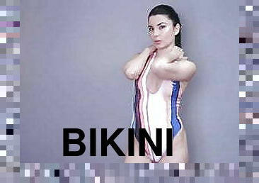 bikini, bruneta