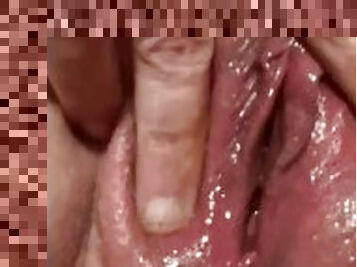 memasukkan-tangan-ke-dalam-vagina, mastubasi, orgasme, vagina-pussy, amatir, sudut-pandang, seorang-diri, dicukur, basah