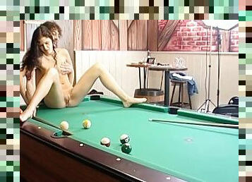 Teen fucked on the pool table