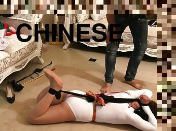 Chinese Slavegirl In White Leotard