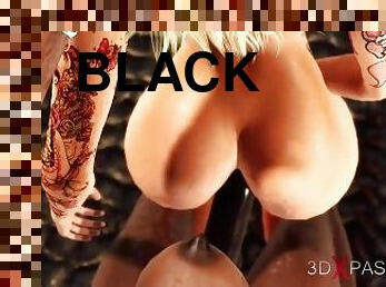 3d black sci-fi dickgirl alien fucks a sexy girl in the space sation