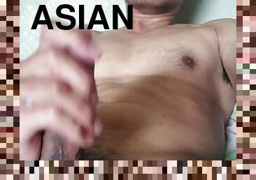 Asian guy jacking off