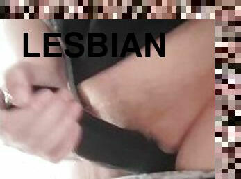 mastubasi, diikatkan-pada-tubuh, lesbian-lesbian, hitam, alat-mainan-seks, penis