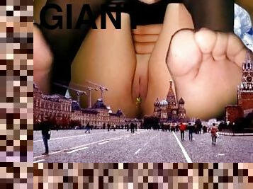 Giantess Samira observing the world of the tinys.  While she enslaves one in her pussy