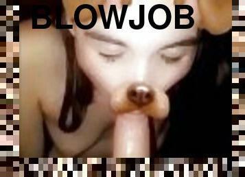 Young slut enjoying blowjobs