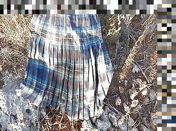 piss on blue tartan 2 skirt